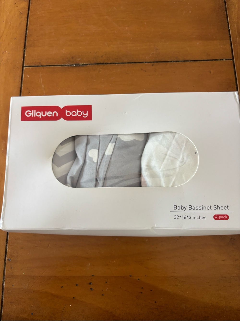 Gllquen Baby Bassinet Sheet Set - Gray & White set of 3 32x16x3”